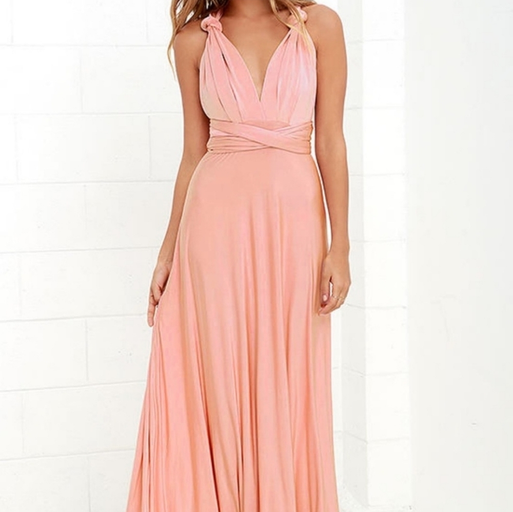 Convertible blush pink maxi dress from lulu's
